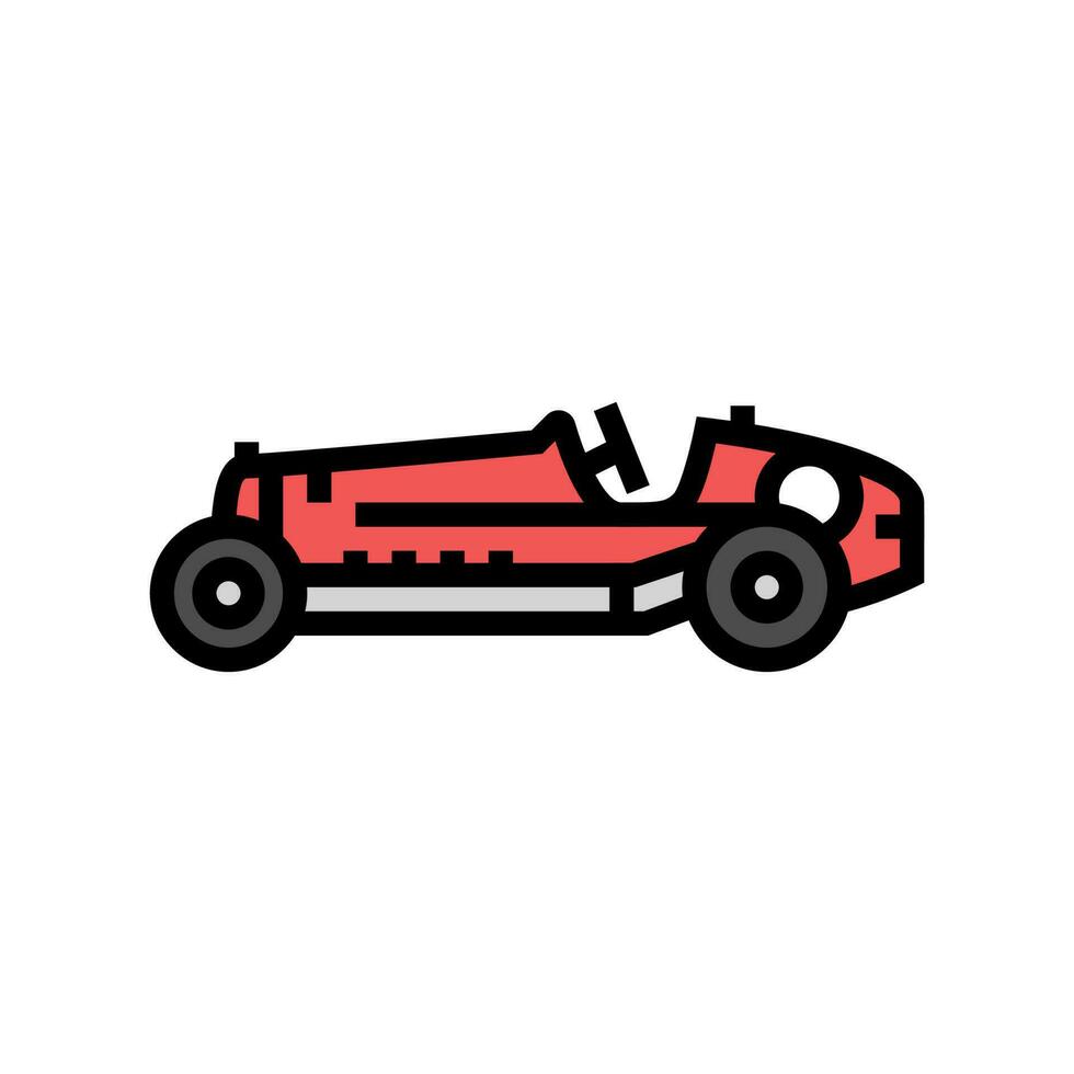 wijnoogst racing auto voertuig kleur icoon vector illustratie