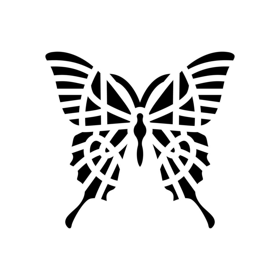 malabar gestreept Pauw insect glyph icoon vector illustratie