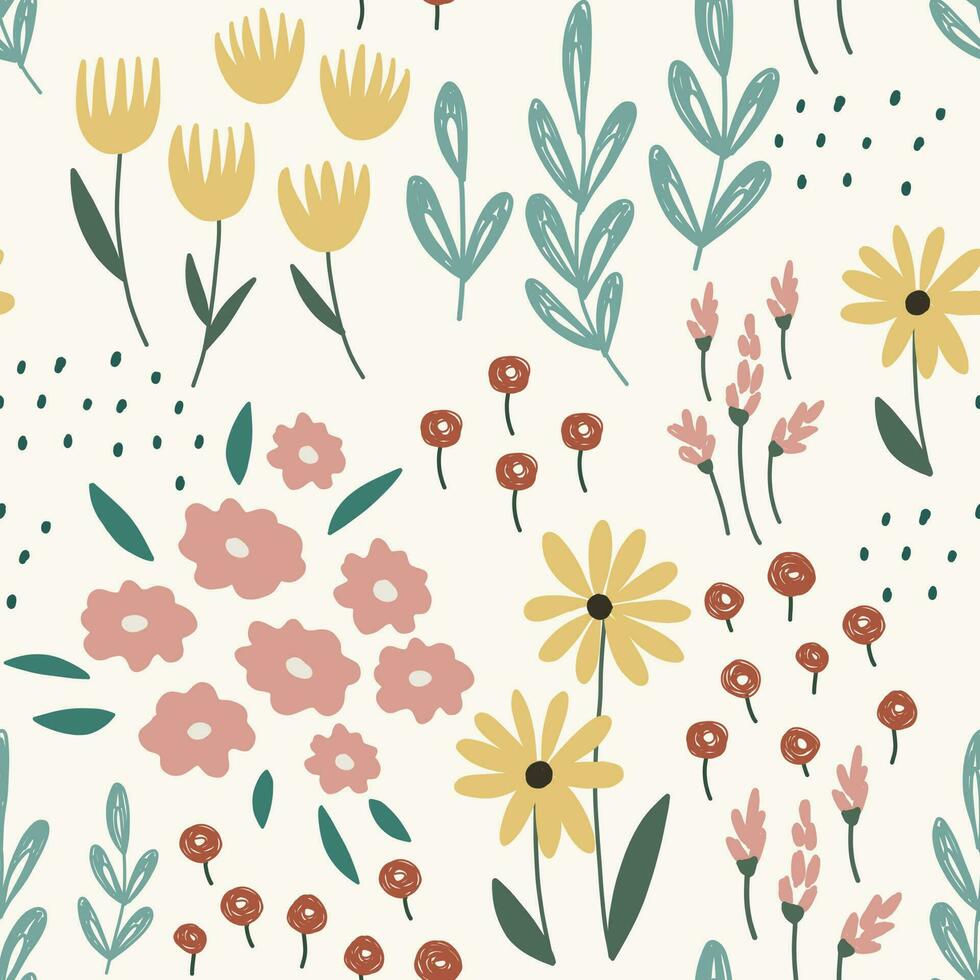 achtergrond vector illustratie pastel bloemen patroon sjabloon