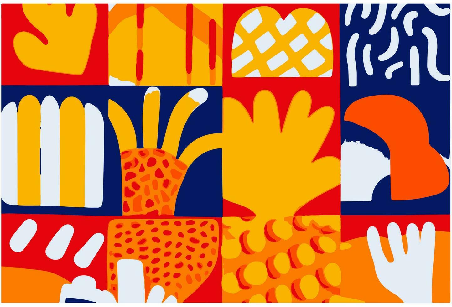 kleurrijk abstract botanisch vorm schilderij ,modern minimalistisch kleurrijk abstract vormen vector