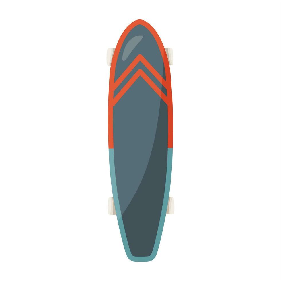 cruisen longboard, pennyboard geïsoleerd Aan wit achtergrond. vector