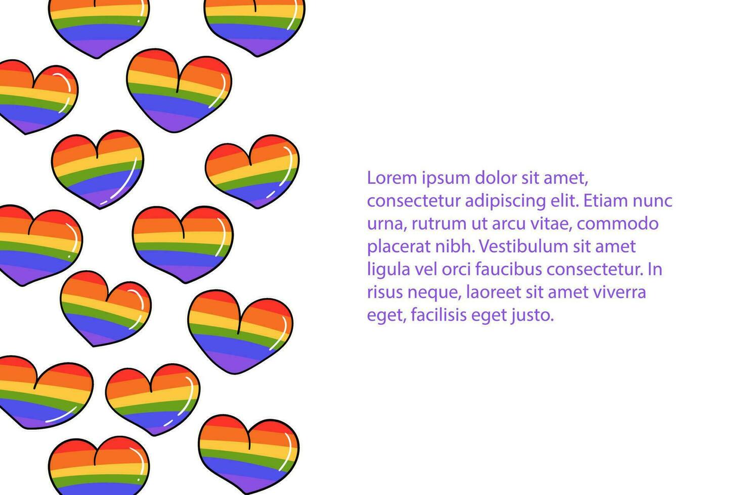 lgbt regenboog vlag harten achtergrond vector illustratie