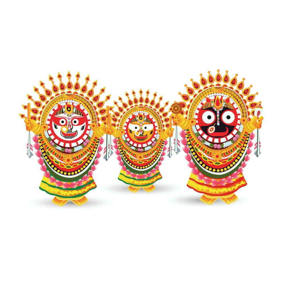 heer jagannath balabhadra en subhadra vector illustratie