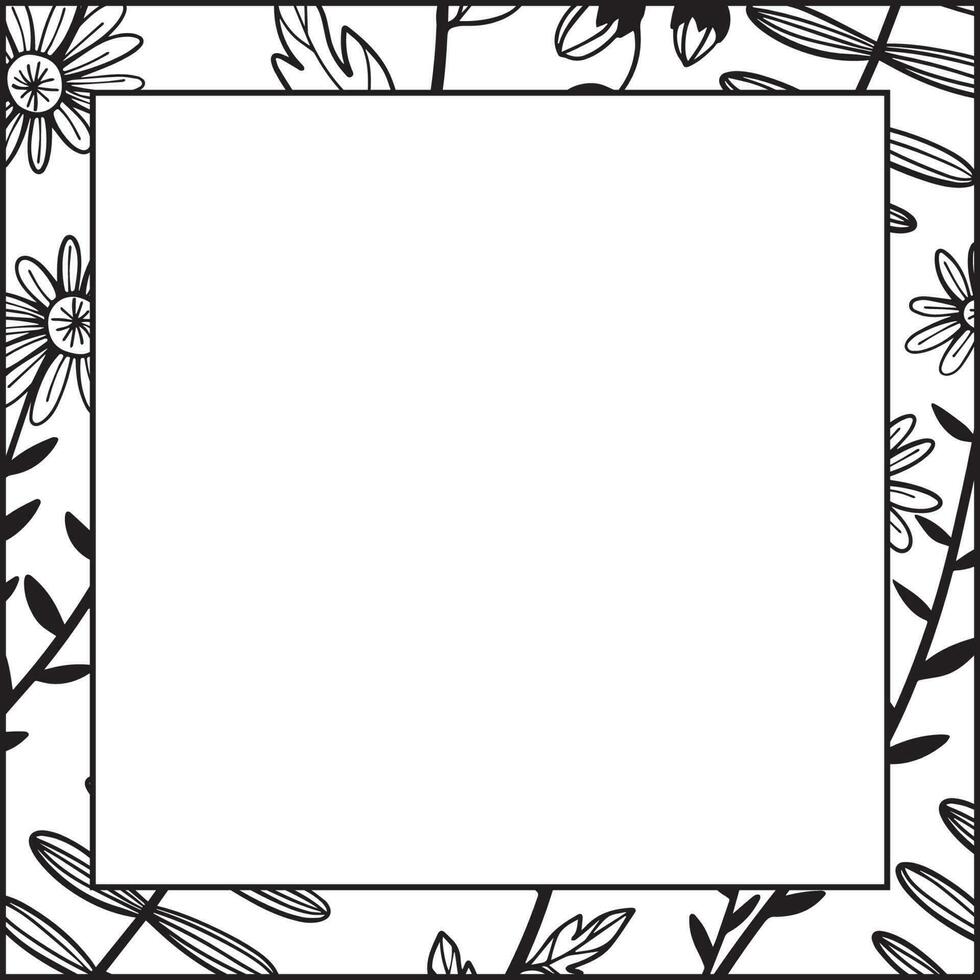 bloemen vierkant frame vector