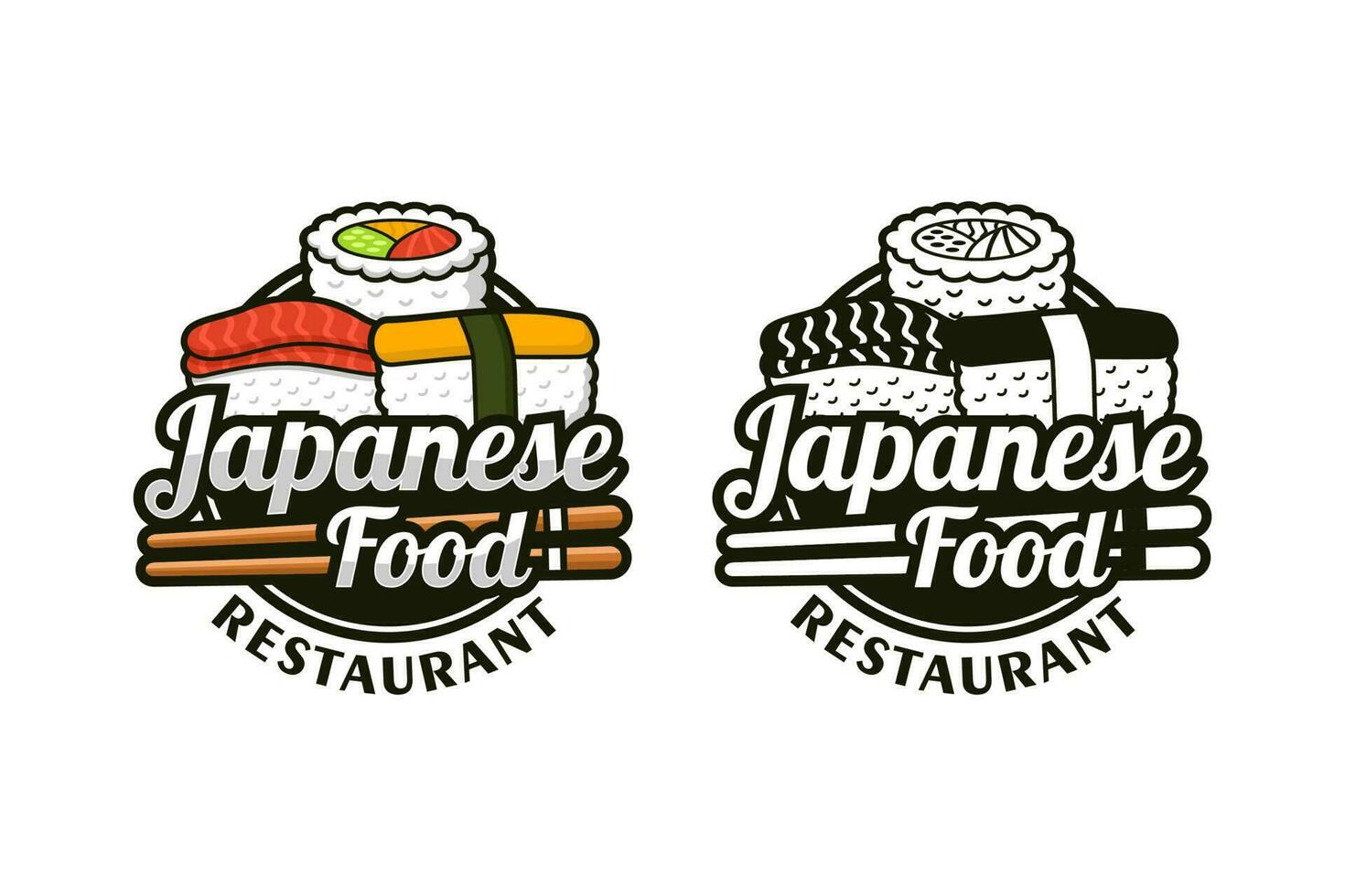 Japans voedsel restaurant ontwerp logo verzameling vector