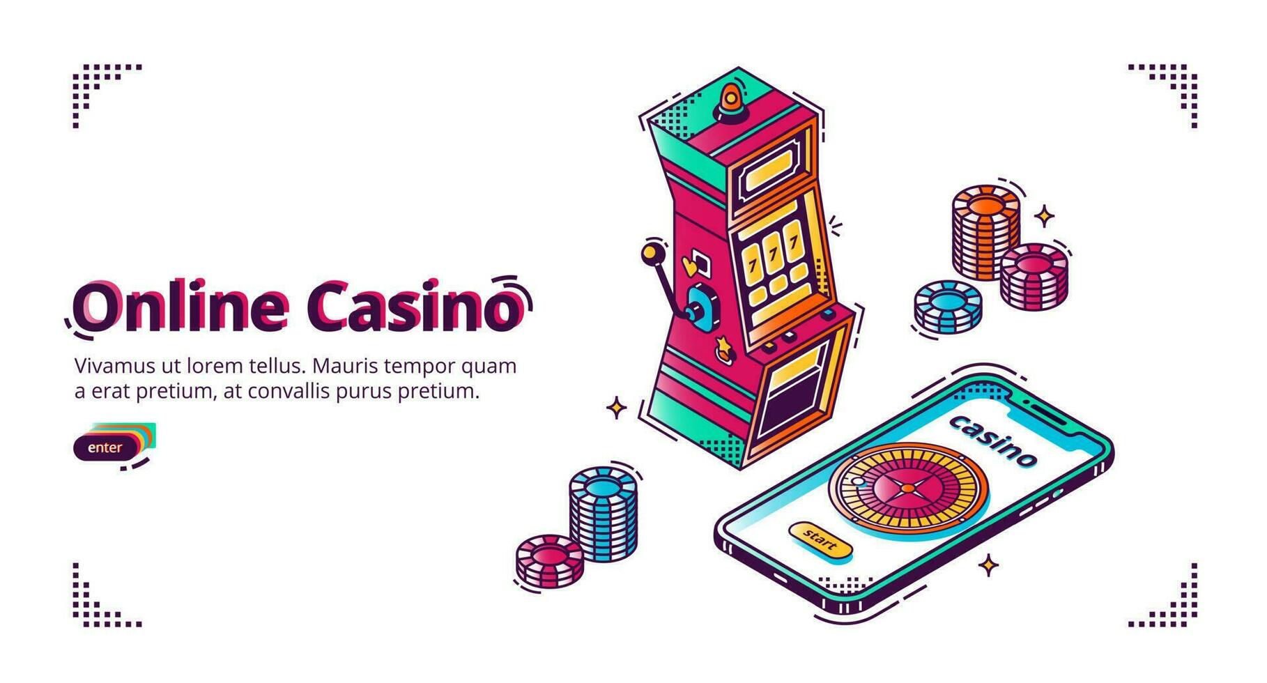 mobiel online casino voor smartphone vector