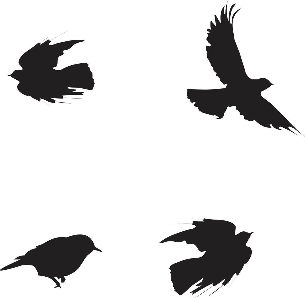 vector minimalistische vogelstand reeks silhouet geïsoleerd Aan wit achtergrond