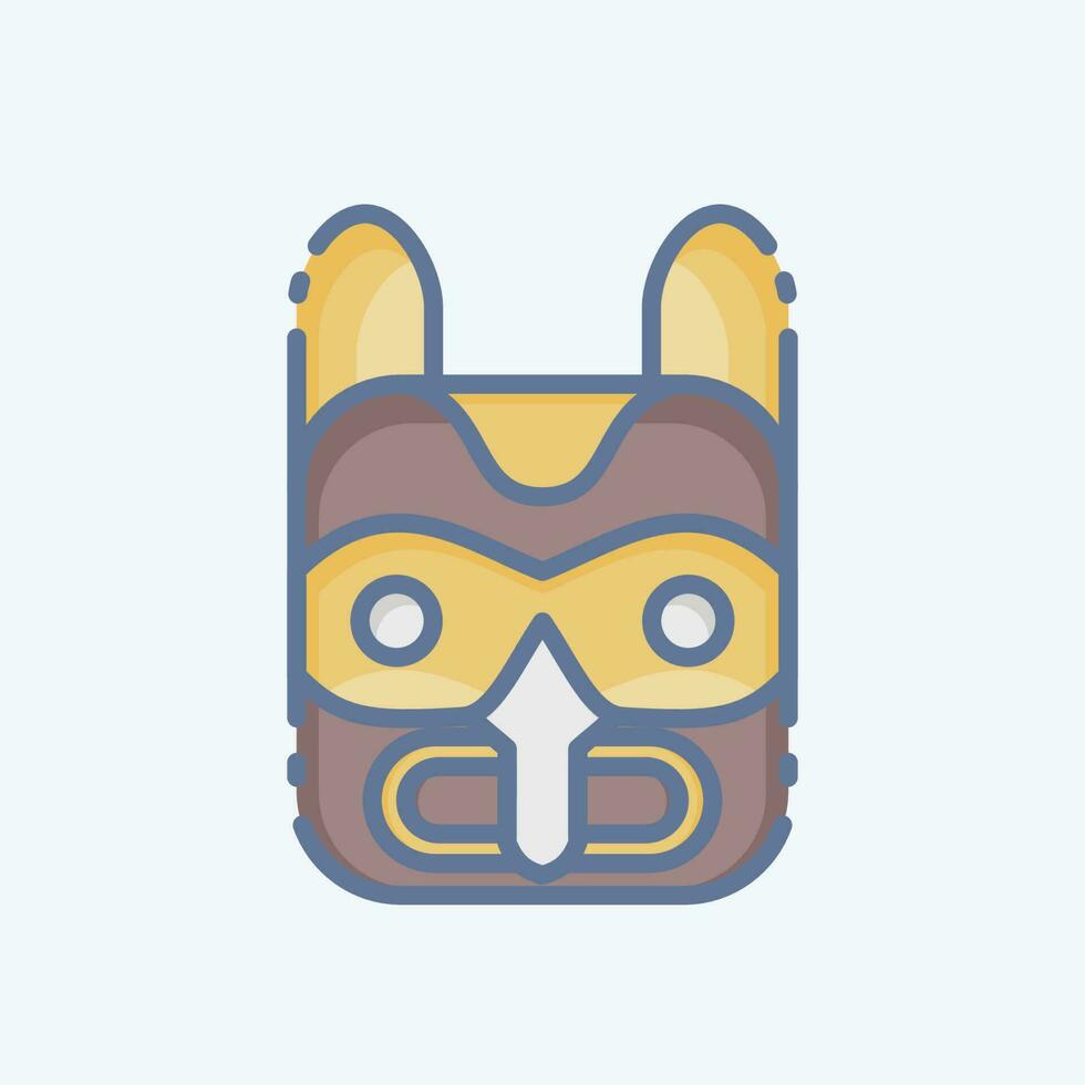 icoon masker 2. verwant naar Amerikaans inheems symbool. tekening stijl. gemakkelijk ontwerp bewerkbare vector