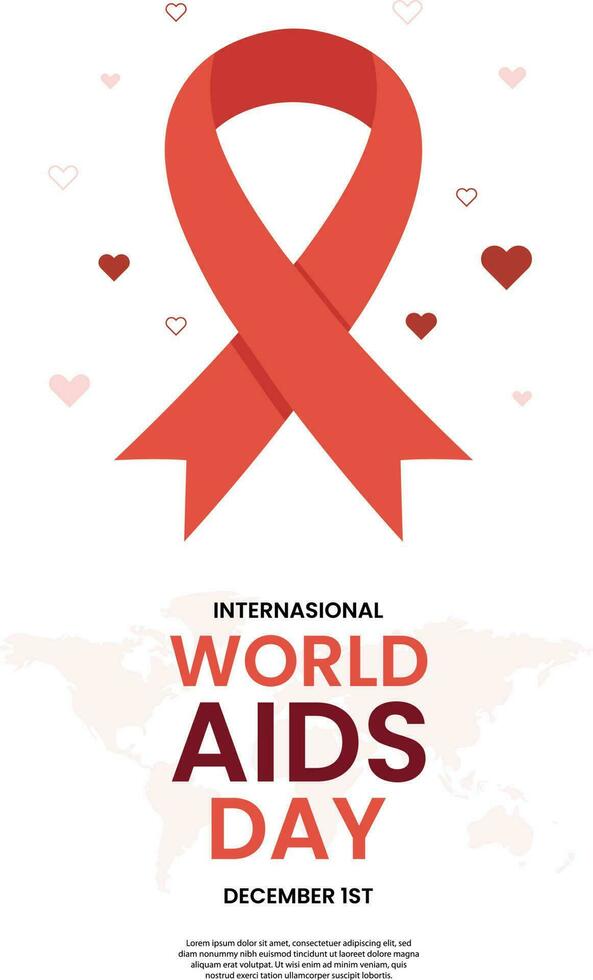 vlak schattig ontwerp vector wereld AIDS hiv dag 1 december