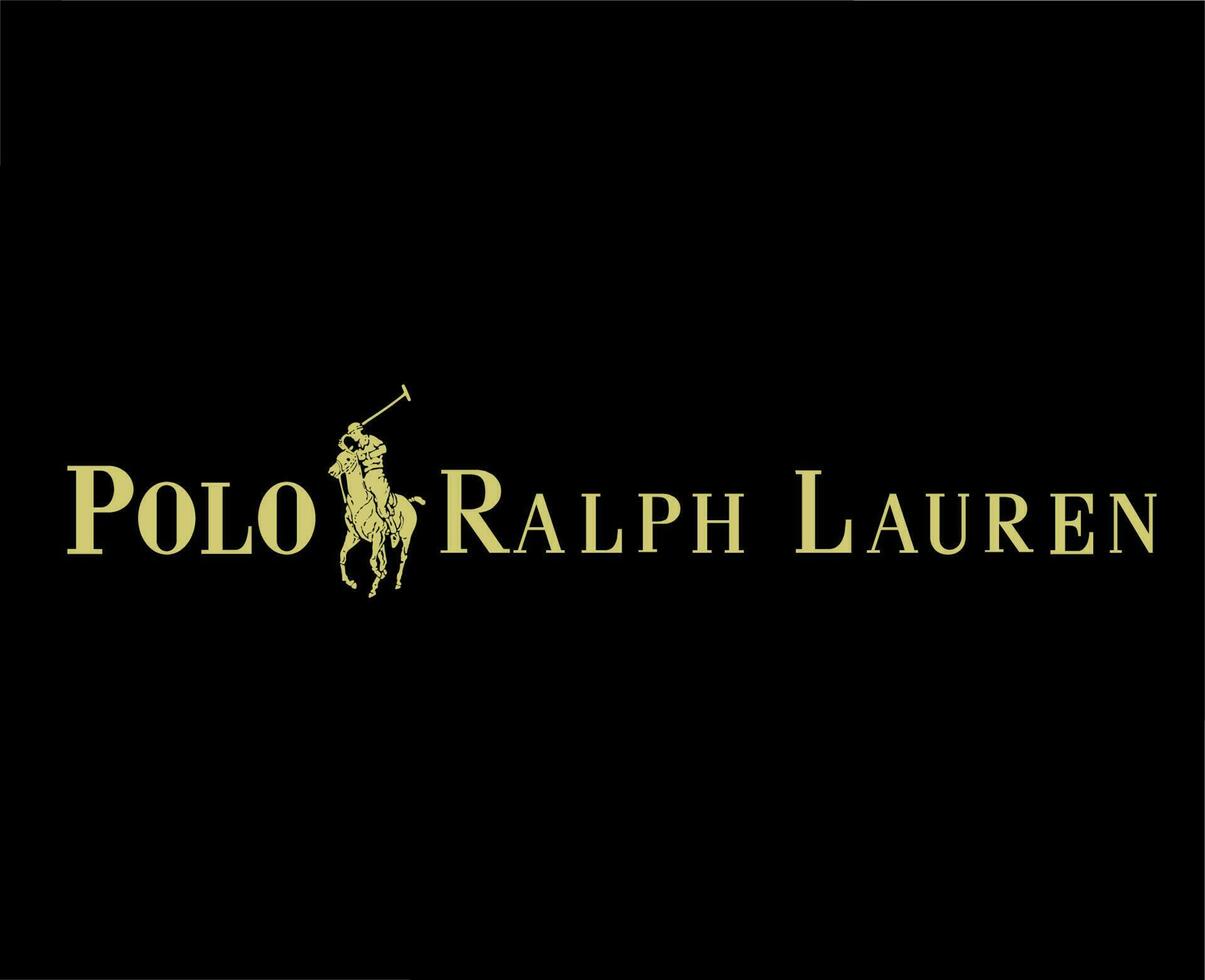 polo ralph lauren merk logo met naam goud symbool kleren ontwerp icoon abstract vector illustratie met zwart achtergrond