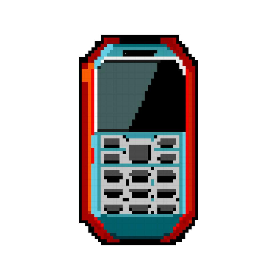teken knop telefoon spel pixel kunst vector illustratie
