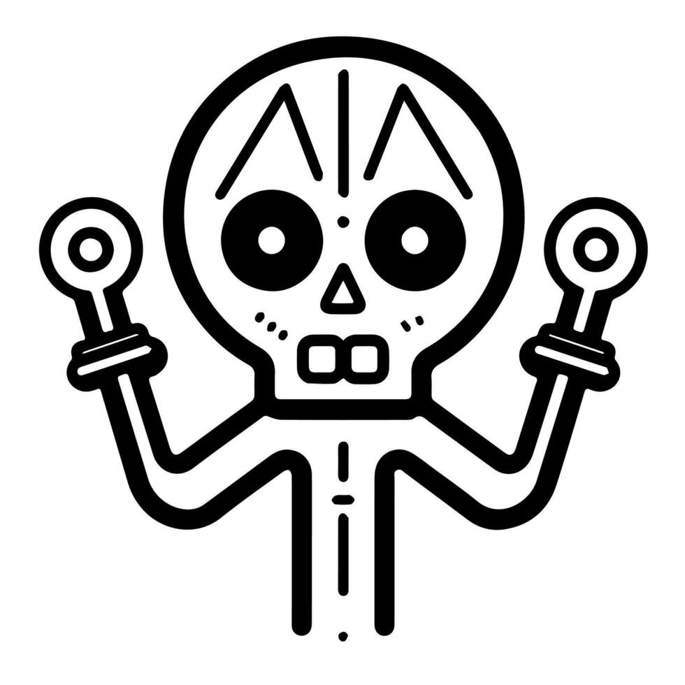 schattig voodoo pop zombie vector icoon