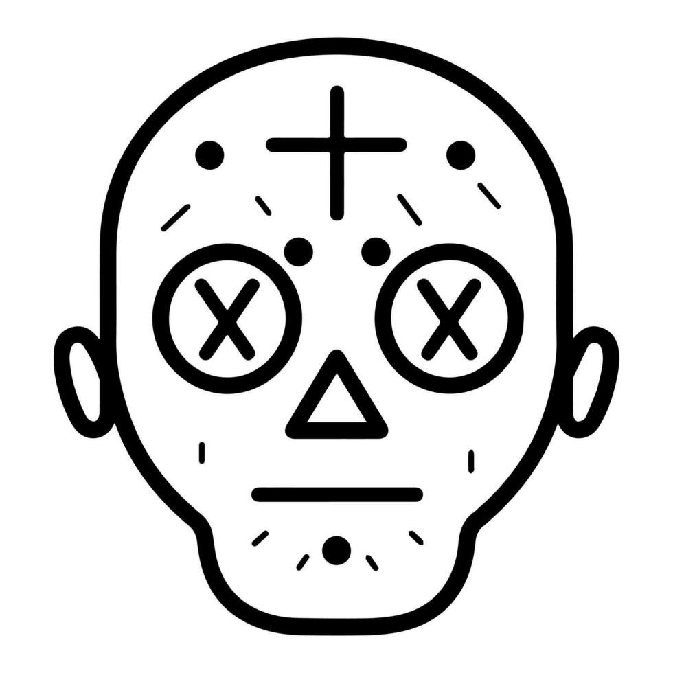 schattig voodoo pop zombie vector icoon