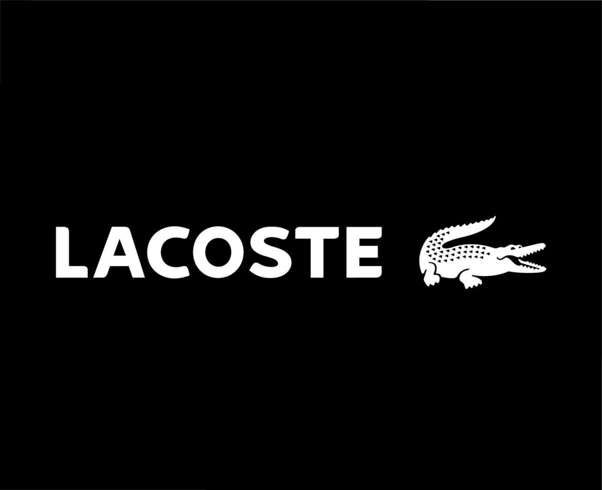 lacoste logo merk kleren symbool wit ontwerp mode vector illustratie met zwart achtergrond