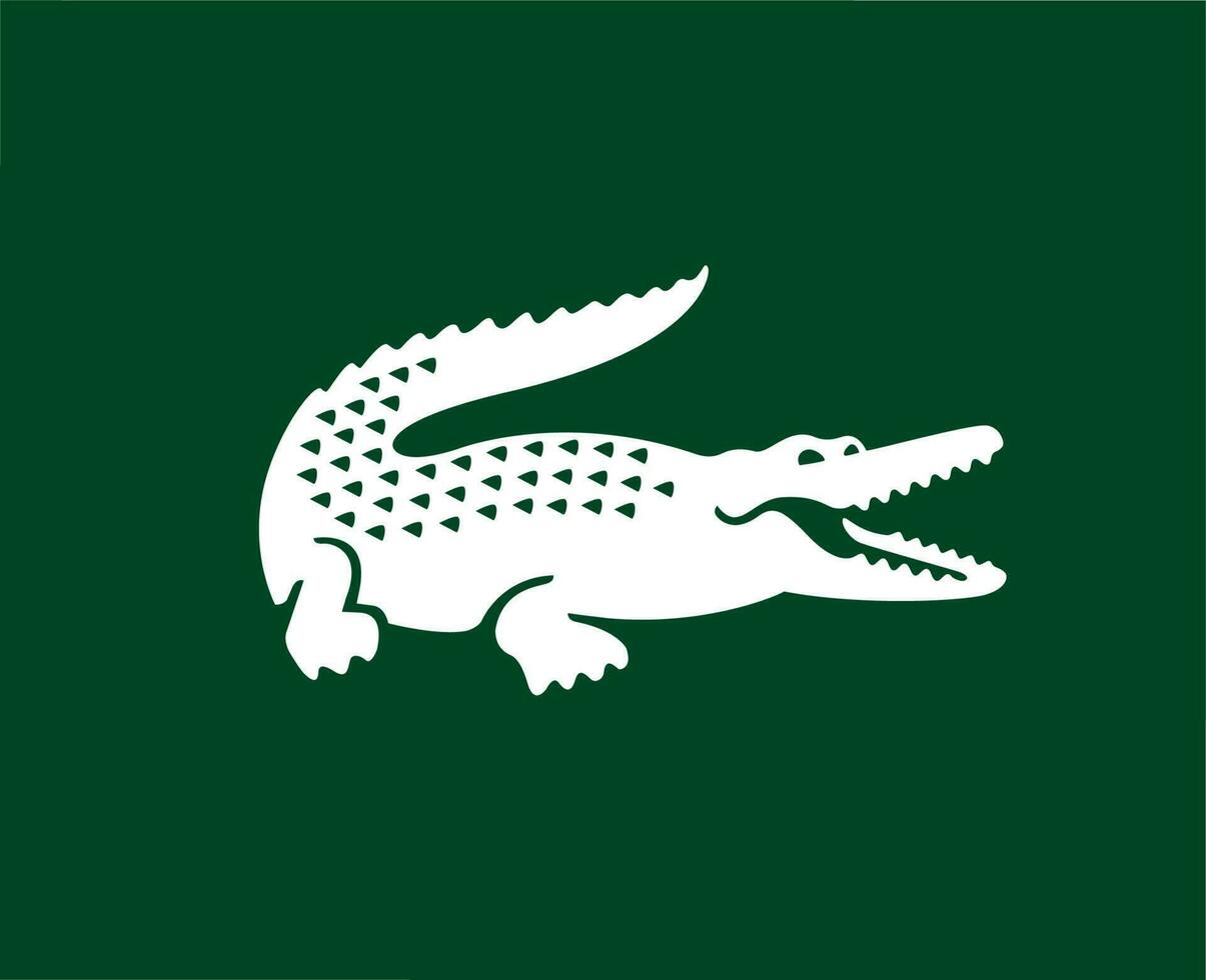 lacoste logo merk symbool wit ontwerp kleren mode vector illustratie met groen achtergrond