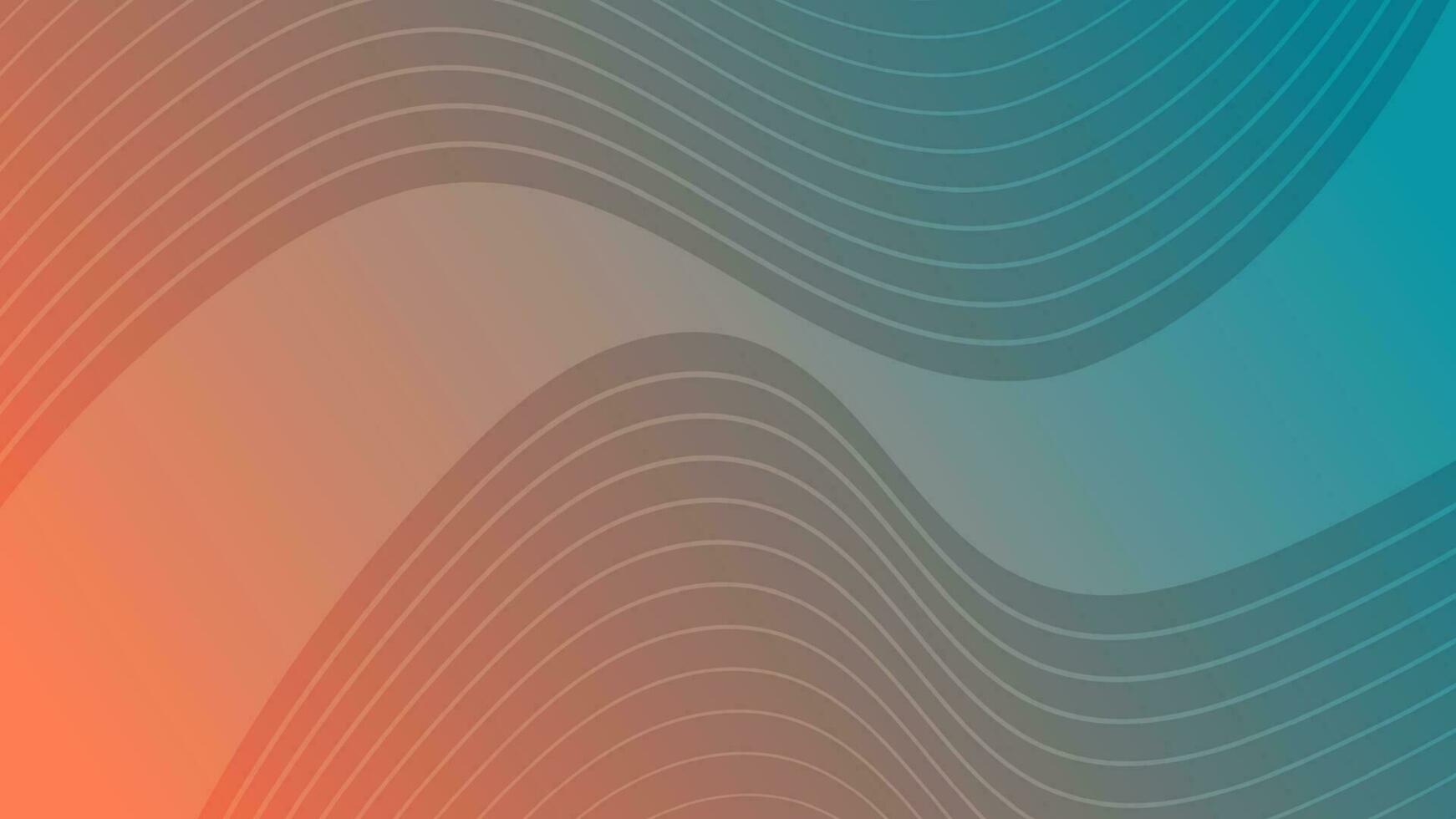 modern kleurrijk Golf kromme helling achtergrond. oranje en groen minimaal abstract presentatie achtergrond. vector illustratie