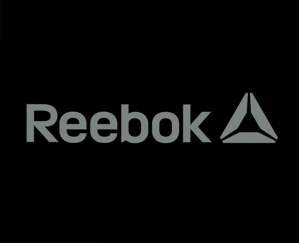 reebok merk logo met naam grijs symbool kleren ontwerp icoon abstract vector illustratie met zwart achtergrond