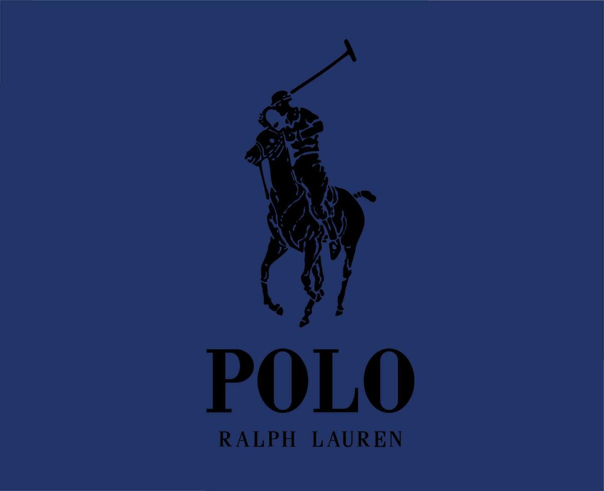 polo ralph lauren merk logo zwart symbool kleren ontwerp icoon abstract vector illustratie met blauw achtergrond