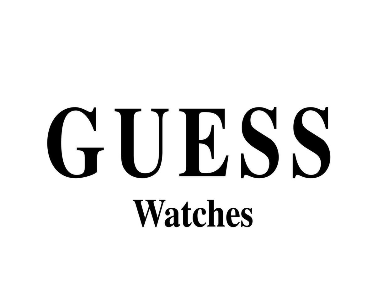Raad eens horloges merk logo symbool zwart ontwerp kleren mode vector illustratie