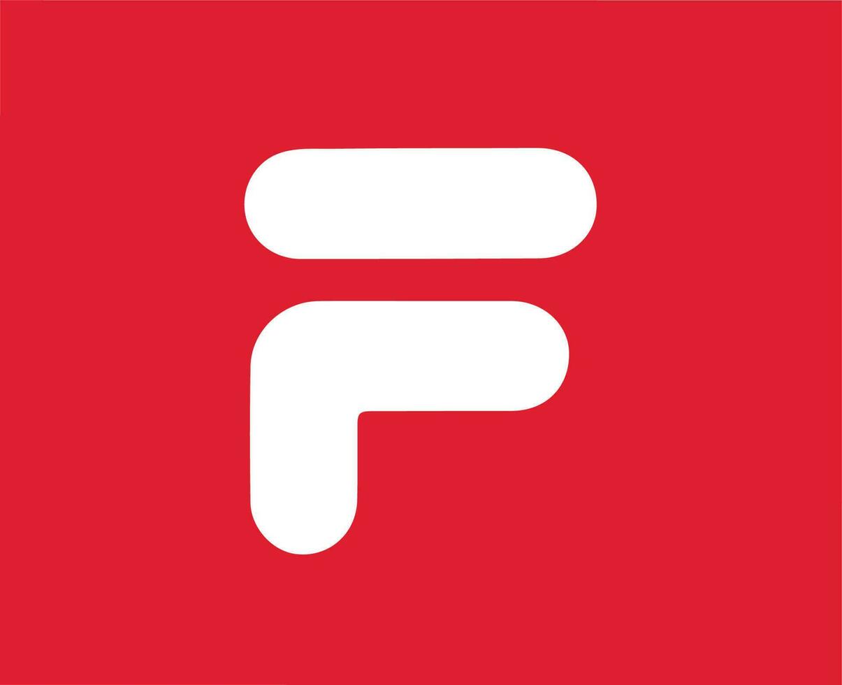 fila merk logo kleren symbool wit ontwerp mode vector illustratie met rood achtergrond
