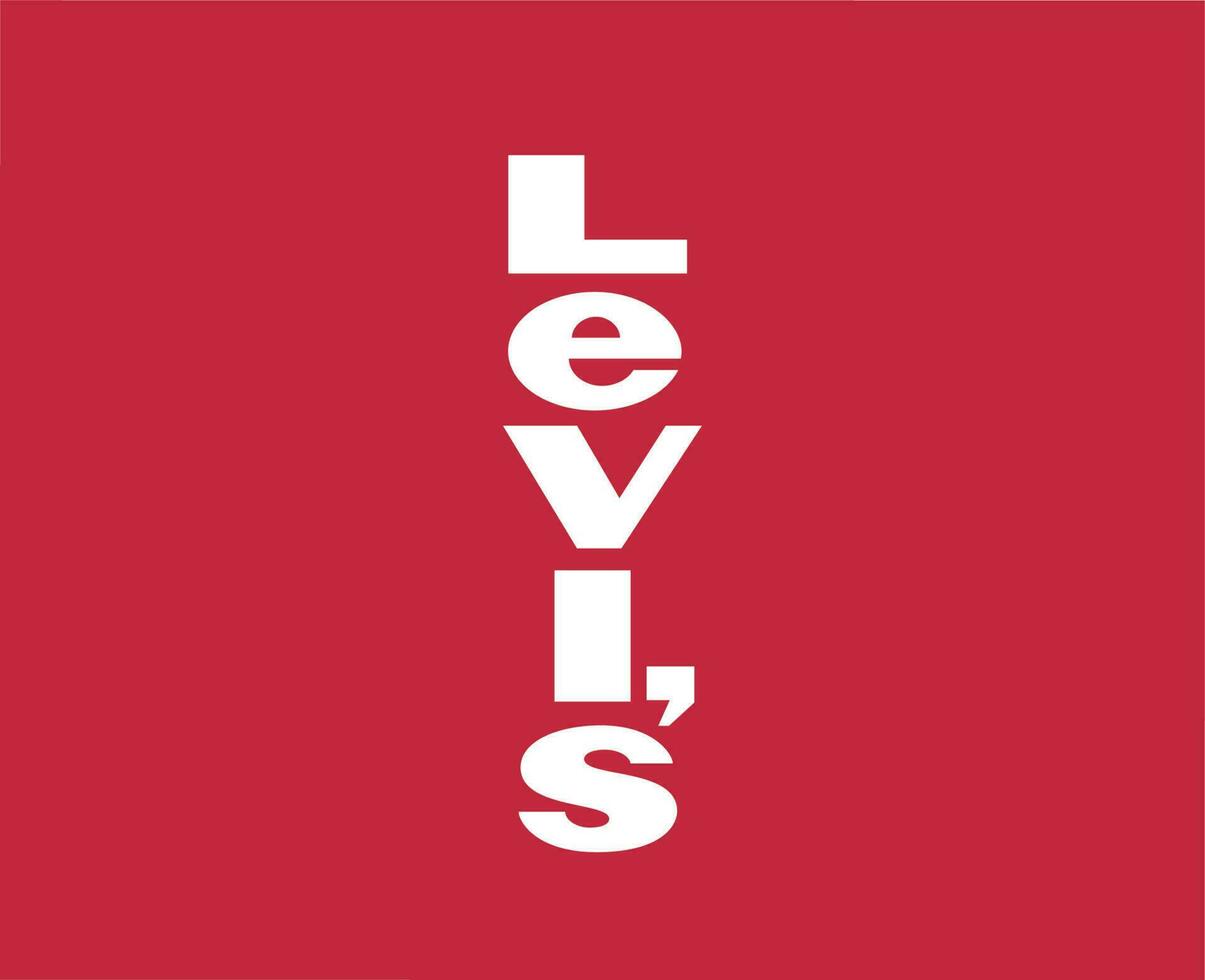 Levi's merk kleren logo naam wit symbool ontwerp mode vector illustratie met rood achtergrond