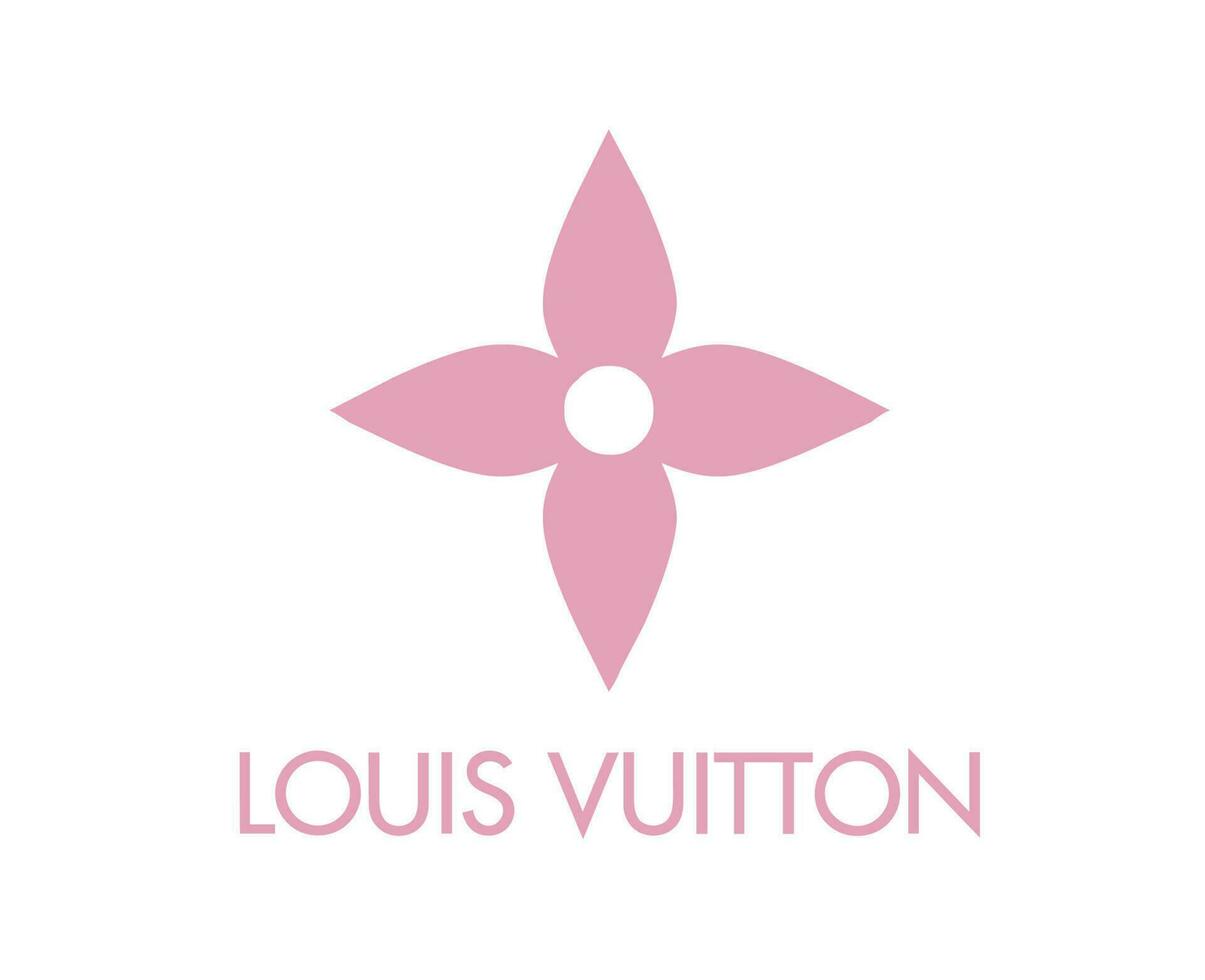 louis vuitton merk logo mode roze met naam ontwerp symbool kleren vector illustratie