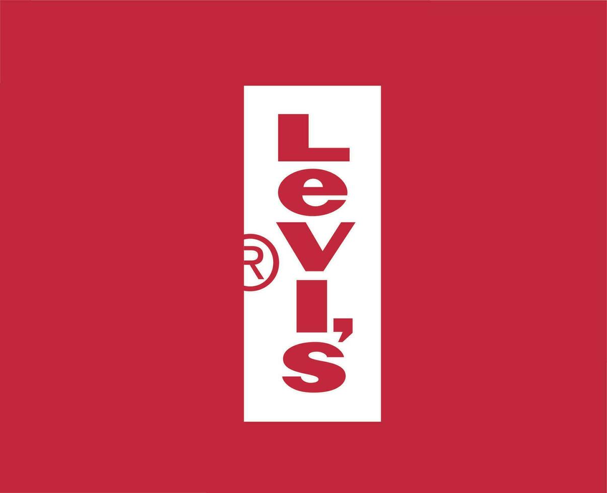 Levi's logo merk kleren symbool wit ontwerp mode vector illustratie met rood achtergrond