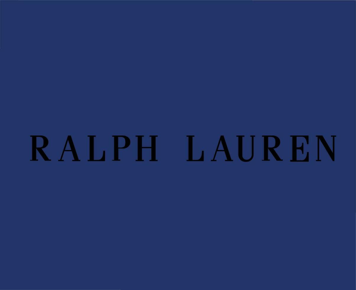 ralph lauren merk logo naam zwart symbool kleren ontwerp icoon abstract vector illustratie met blauw achtergrond