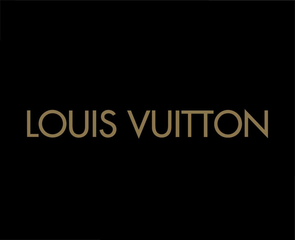 louis vuitton merk logo naam bruin symbool ontwerp kleren mode vector illustratie met zwart achtergrond