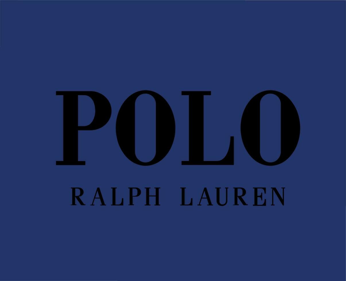 polo ralph lauren merk logo naam zwart symbool kleren ontwerp icoon abstract vector illustratie met blauw achtergrond
