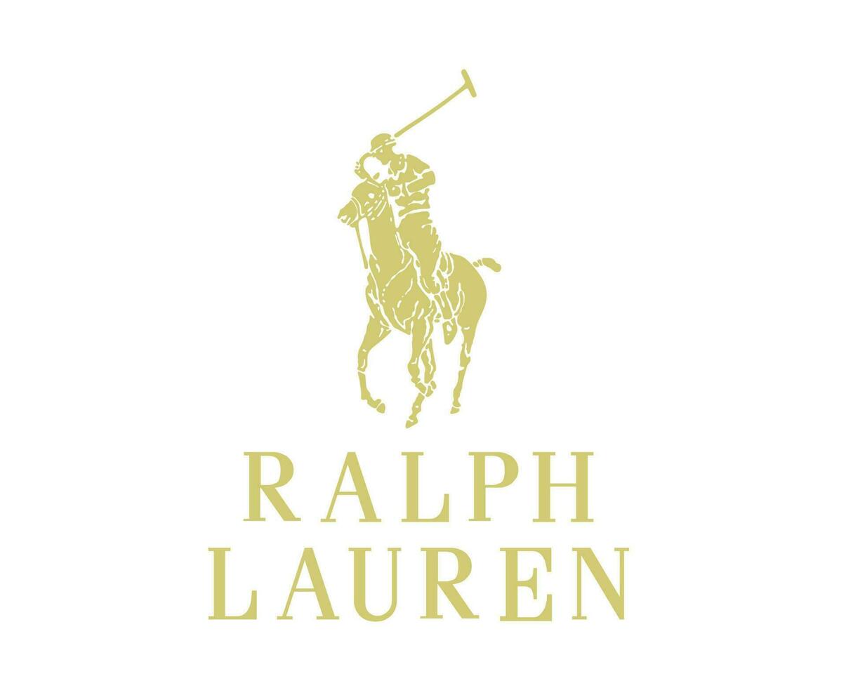 ralph lauren merk symbool met naam goud logo kleren ontwerp icoon abstract vector illustratie