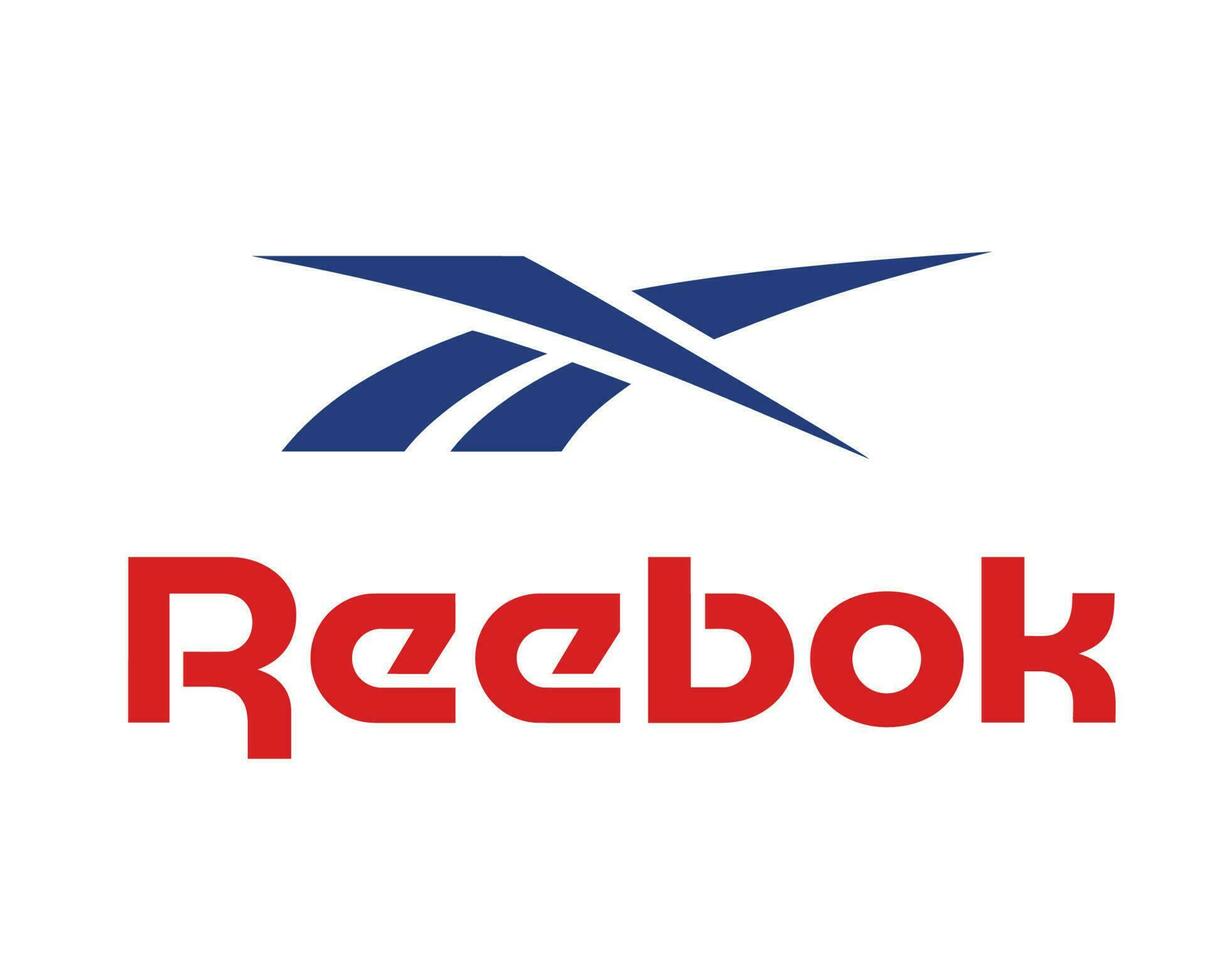 reebok logo merk kleren met naam blauw en rood symbool ontwerp icoon abstract vector illustratie