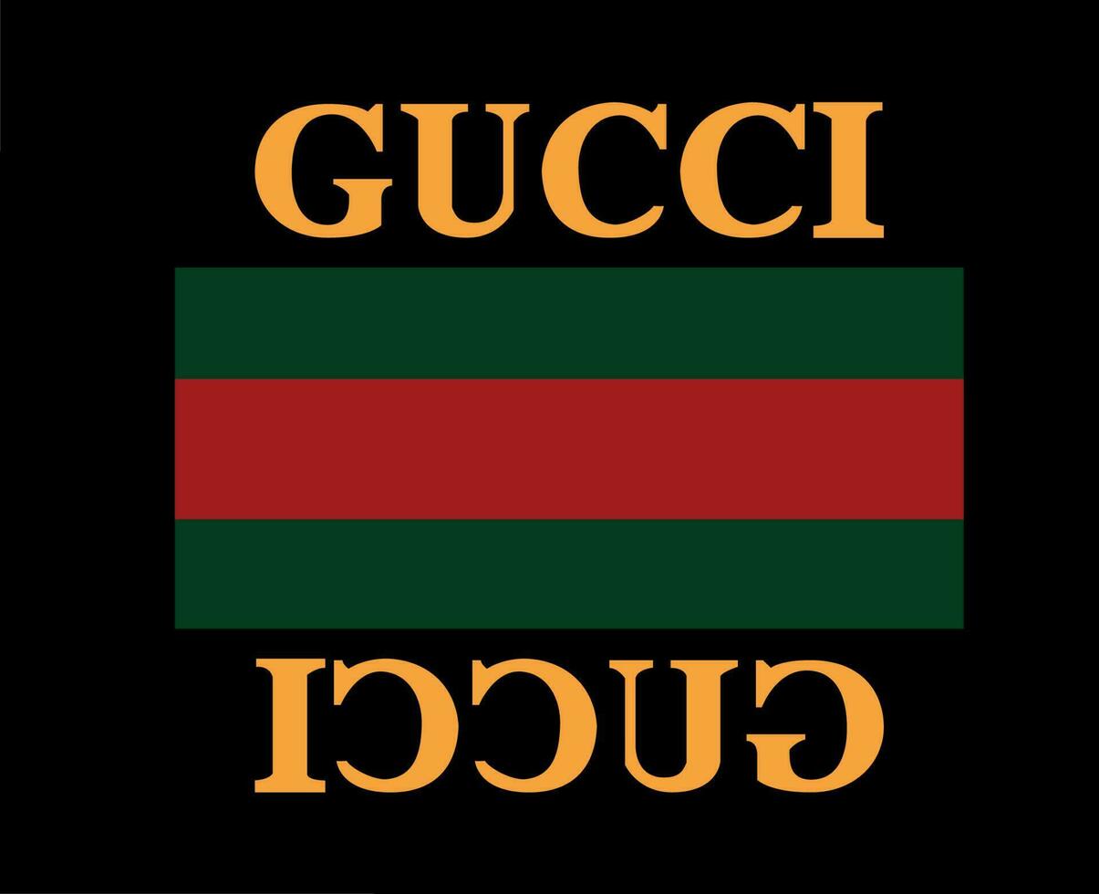 Gucci logo merk symbool kleren met naam ontwerp mode vector illustratie met zwart achtergrond