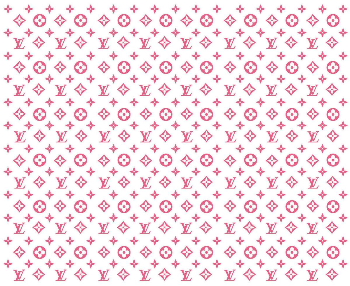 louis vuitton logo roze achtergrond merk symbool ontwerp kleren mode vector illustratie