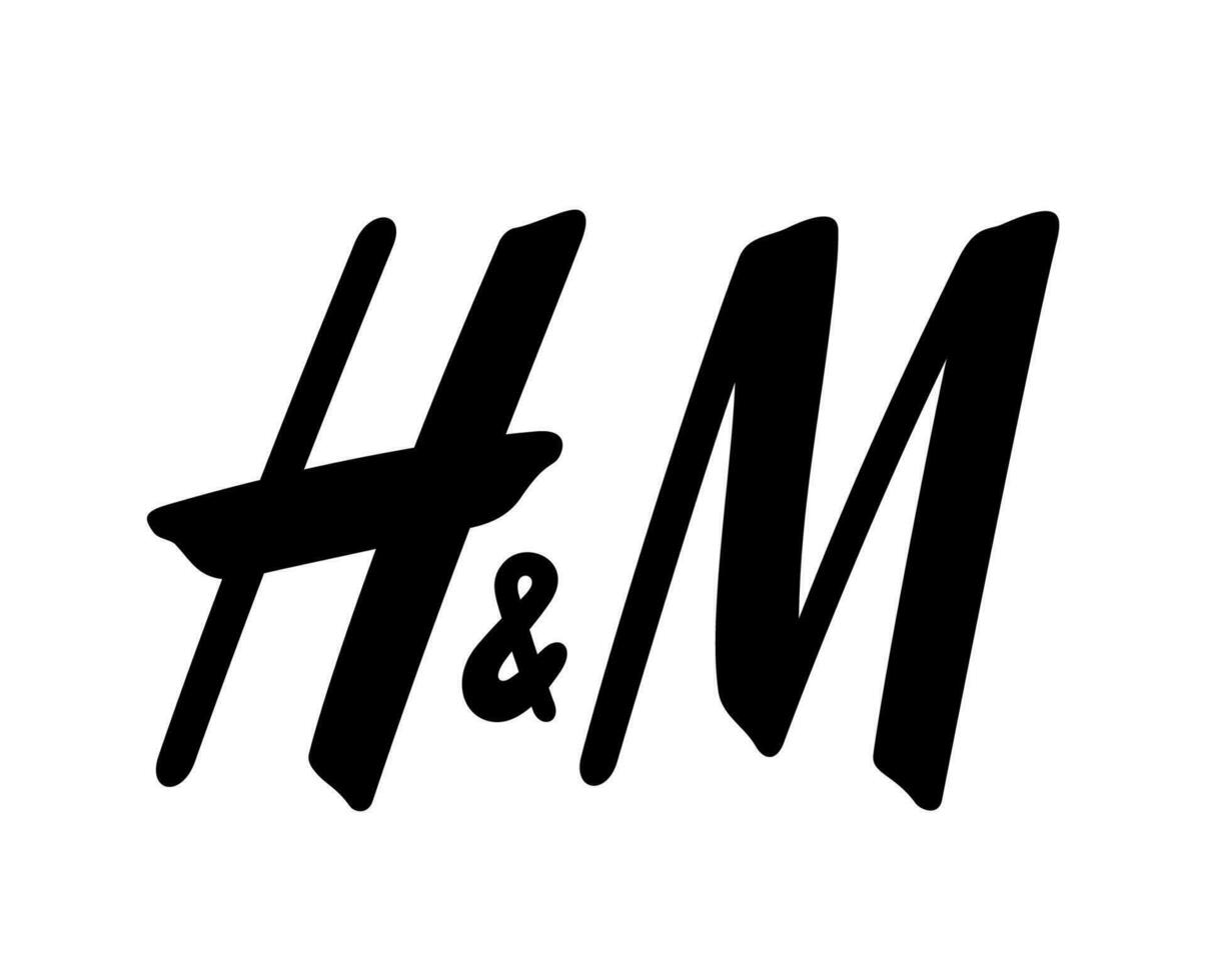 hm merk logo symbool zwart ontwerp hennes en Mauritz kleren mode vector illustratie