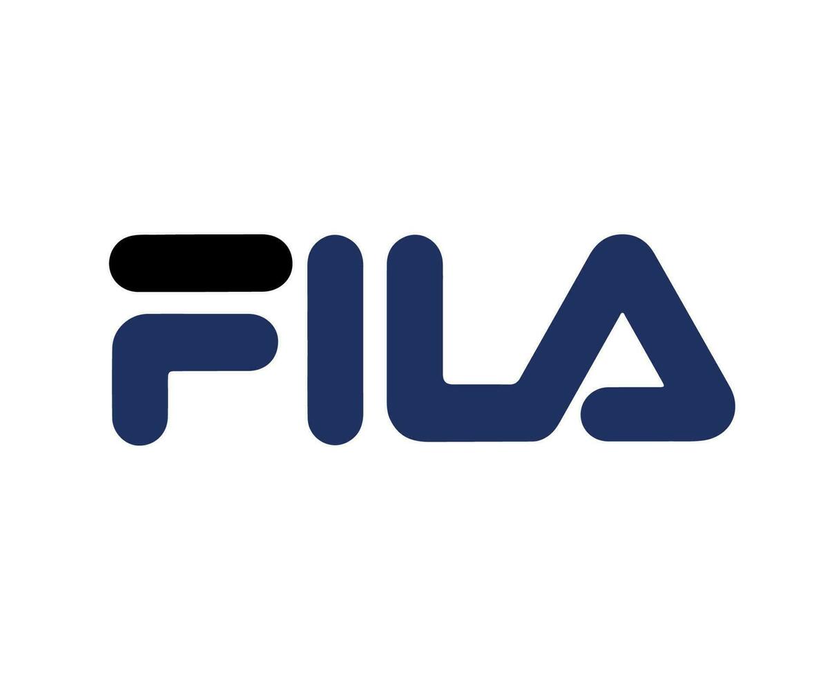 fila merk logo symbool blauw en zwart ontwerp kleren mode vector illustratie