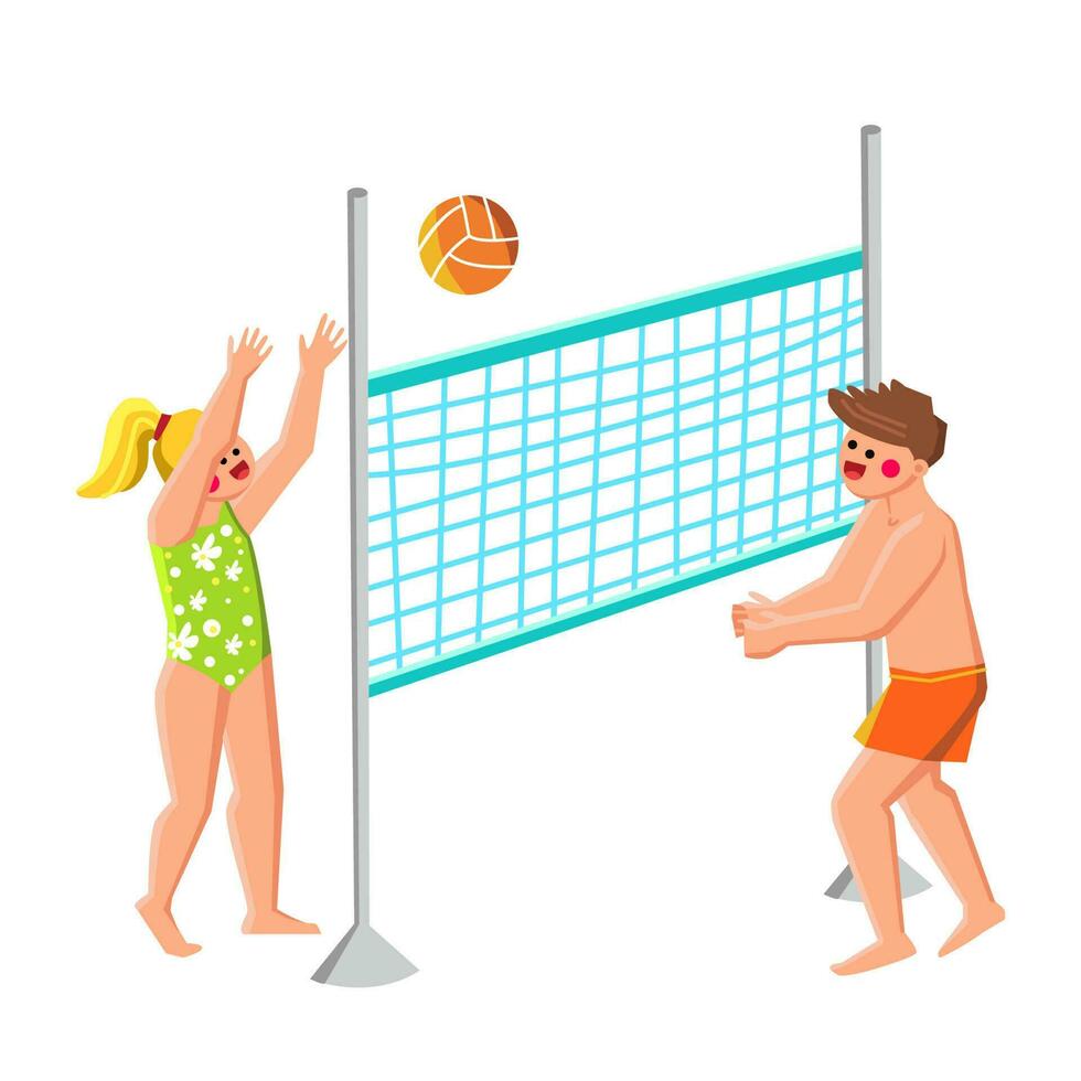 strand volleybal kind vector