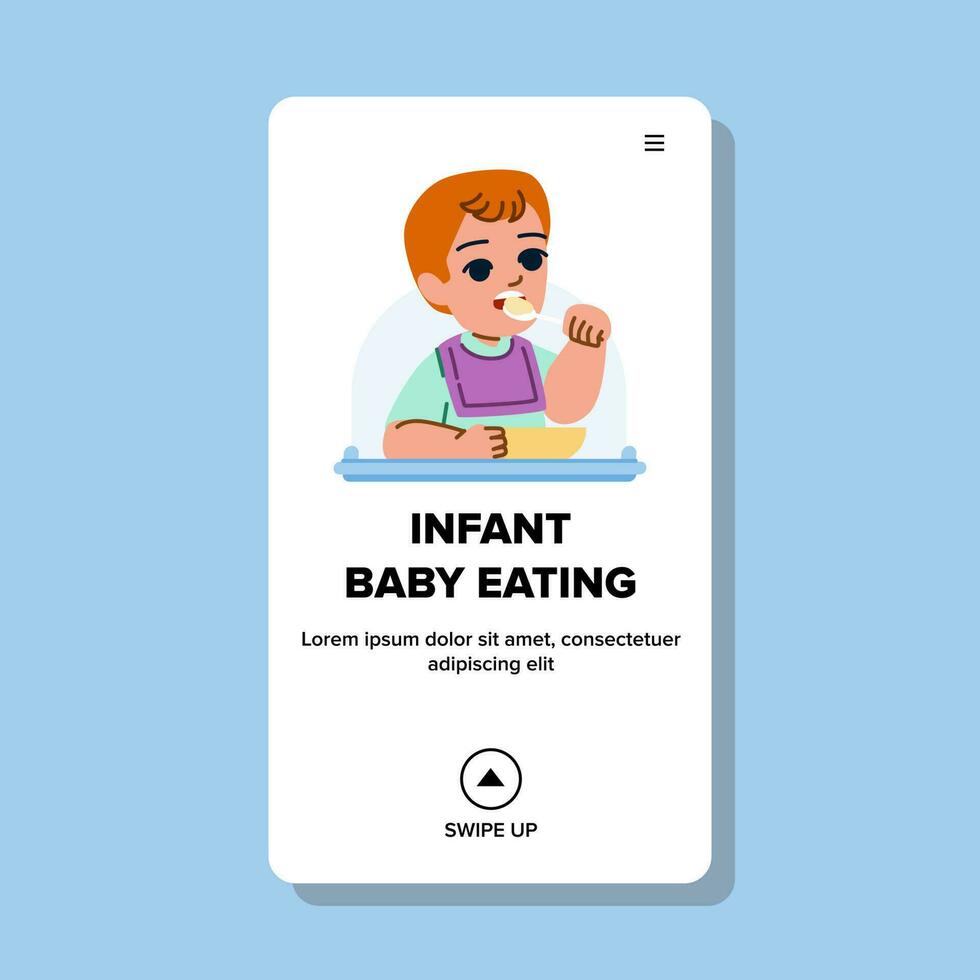 zuigeling baby aan het eten vector