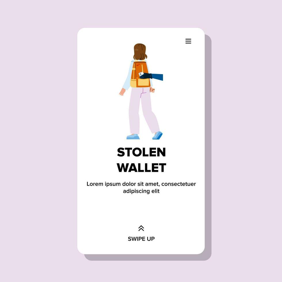 gestolen portemonnee vector
