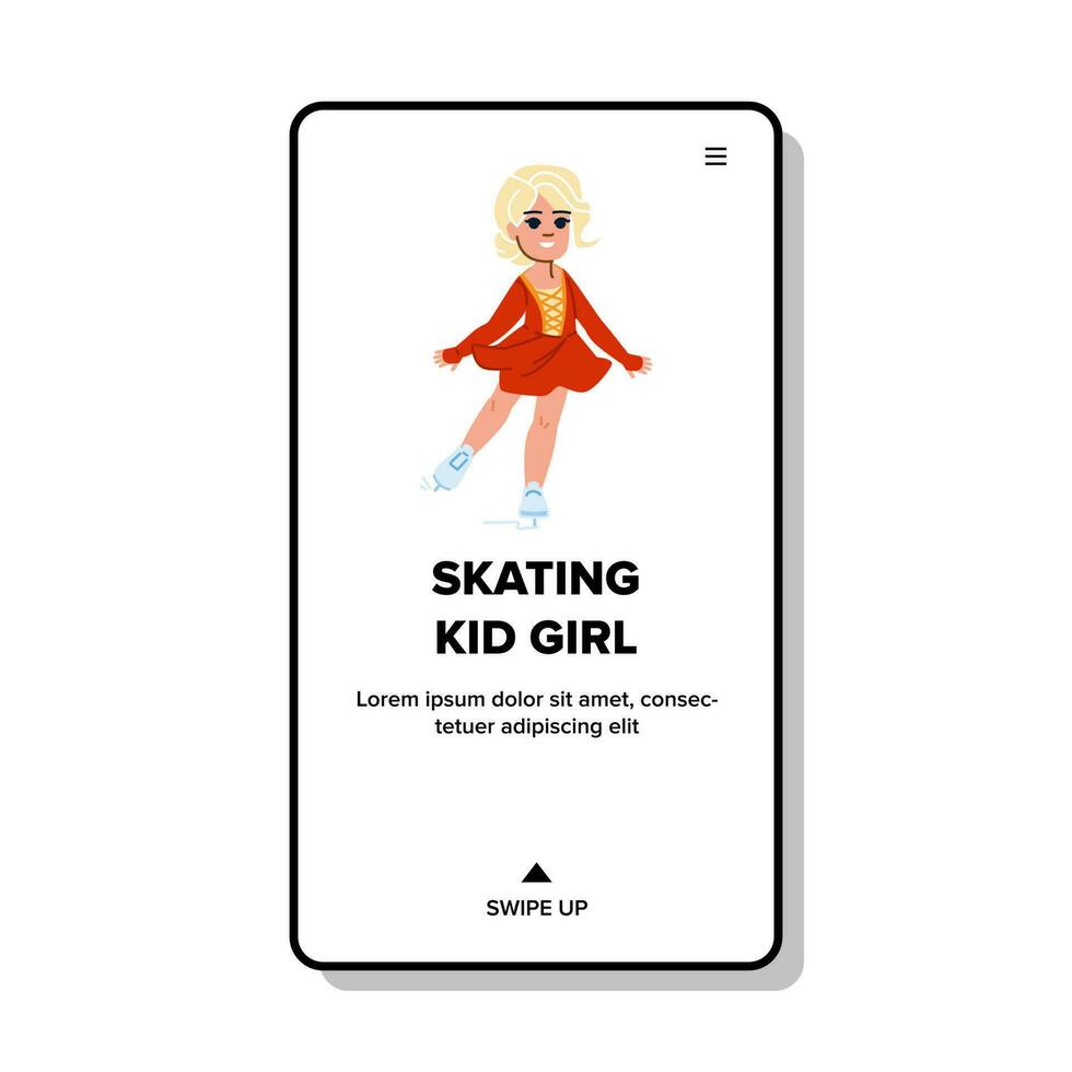 het schaatsen kind meisje vector