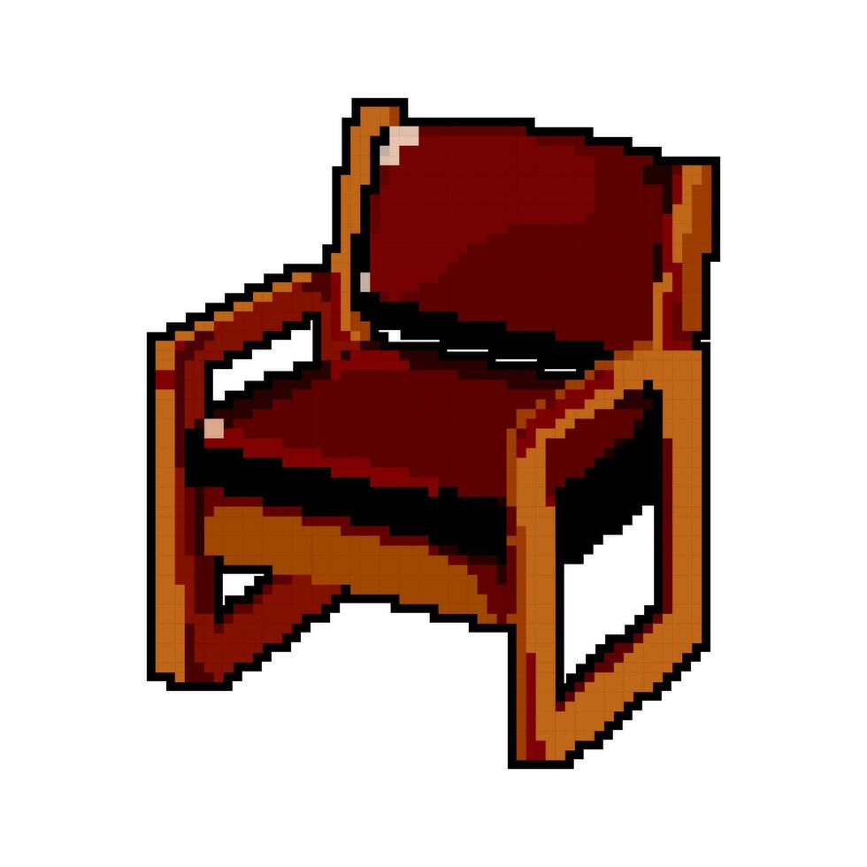 voorwerp houten stoel spel pixel kunst vector illustratie