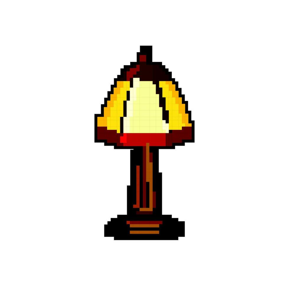 decoratie wijnoogst tafel lamp spel pixel kunst vector illustratie