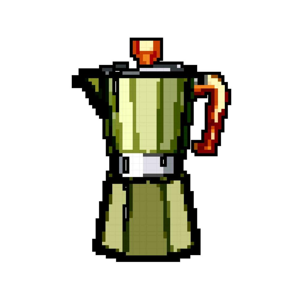 heet mokka pot koffie spel pixel kunst vector illustratie