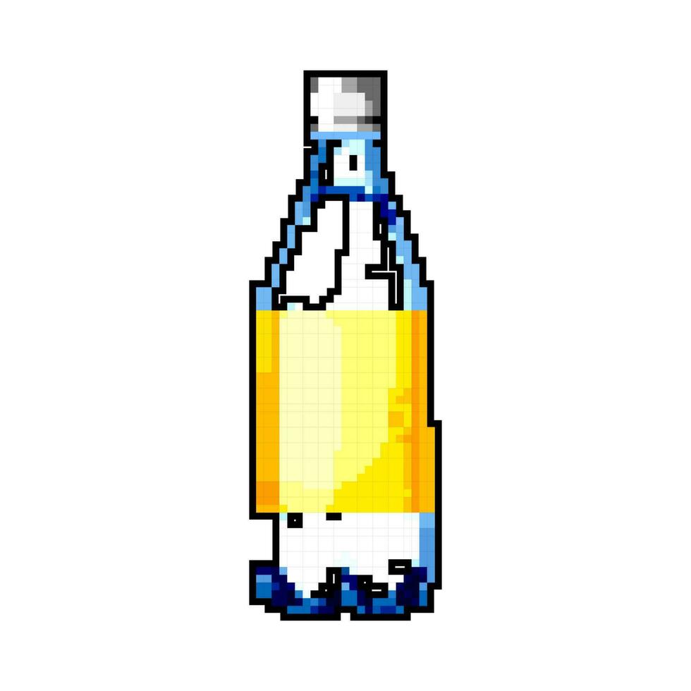 zuiver mineraal water fles spel pixel kunst vector illustratie