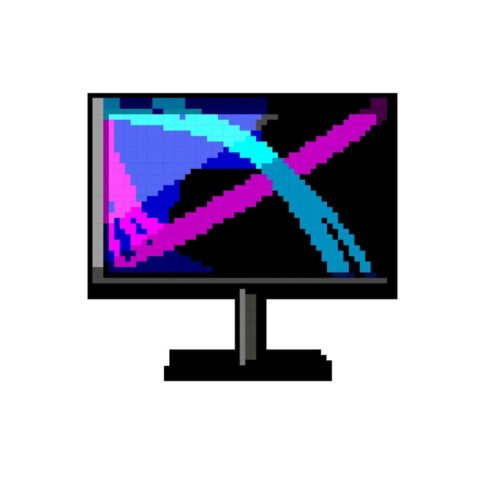 kantoor toezicht houden op pc spel pixel kunst vector illustratie