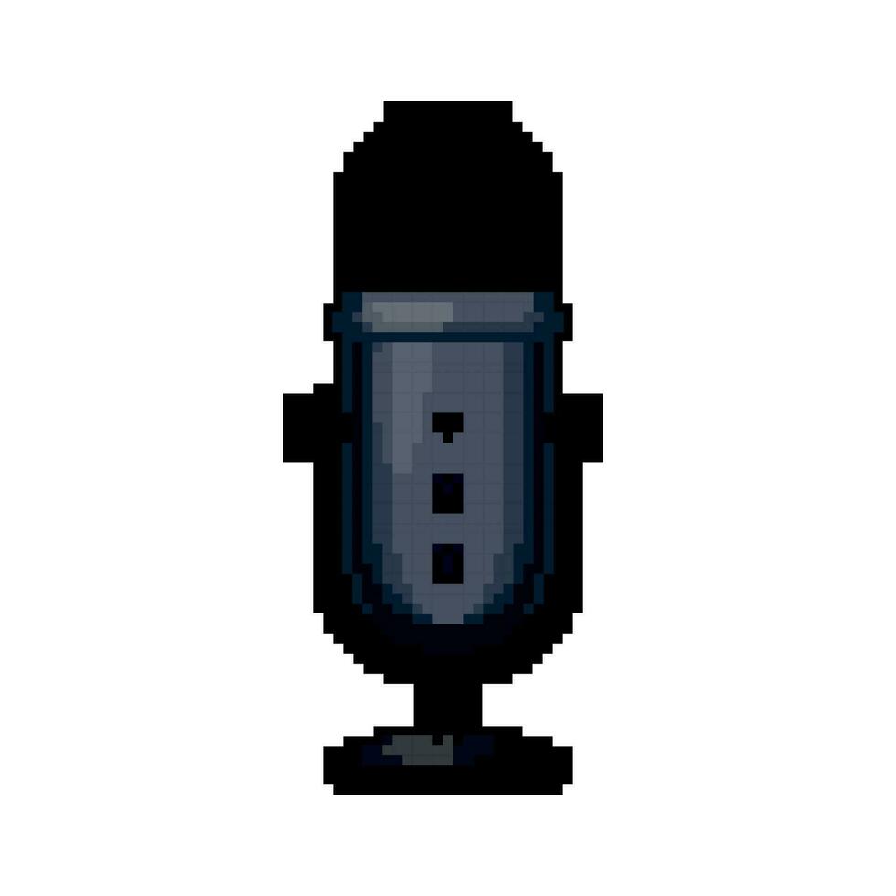 geluid mic microfoon muziek- spel pixel kunst vector illustratie