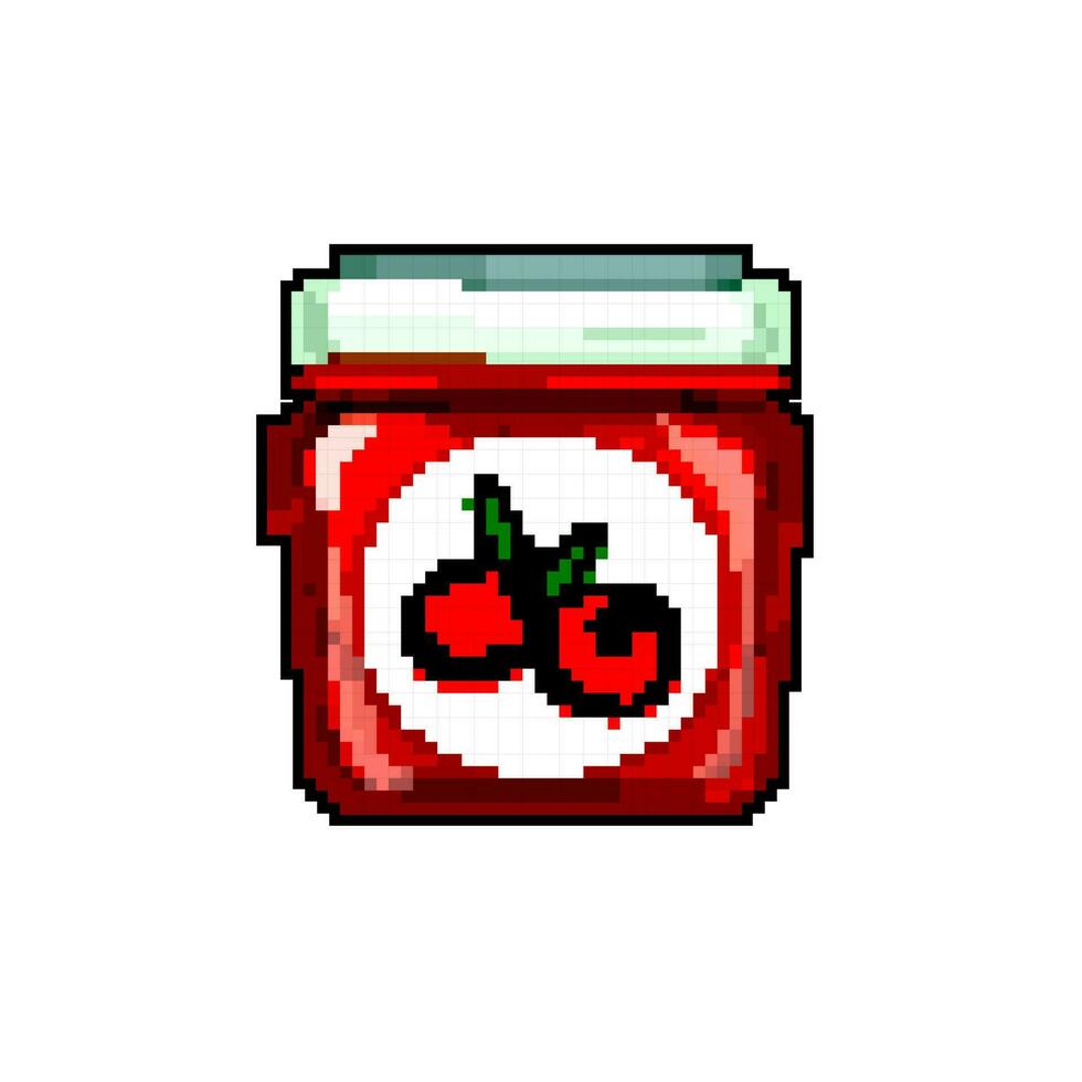 gezond jam fruit voedsel spel pixel kunst vector illustratie