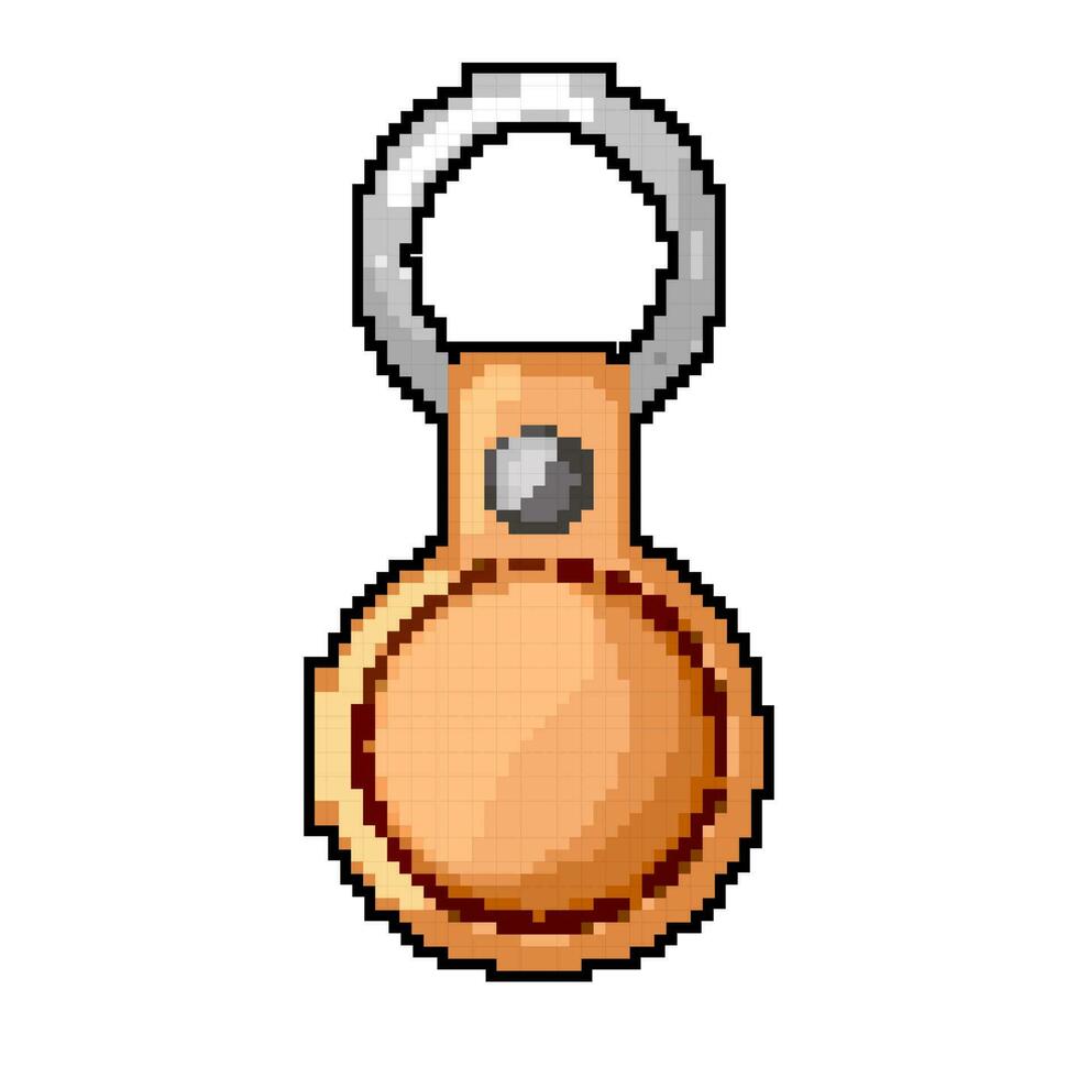 ronde sleutelhanger sleutel spel pixel kunst vector illustratie