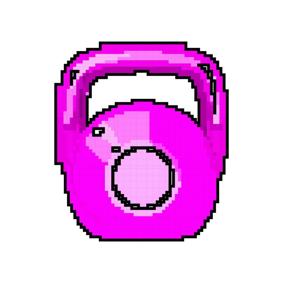 sterkte geschiktheid kettlebell spel pixel kunst vector illustratie