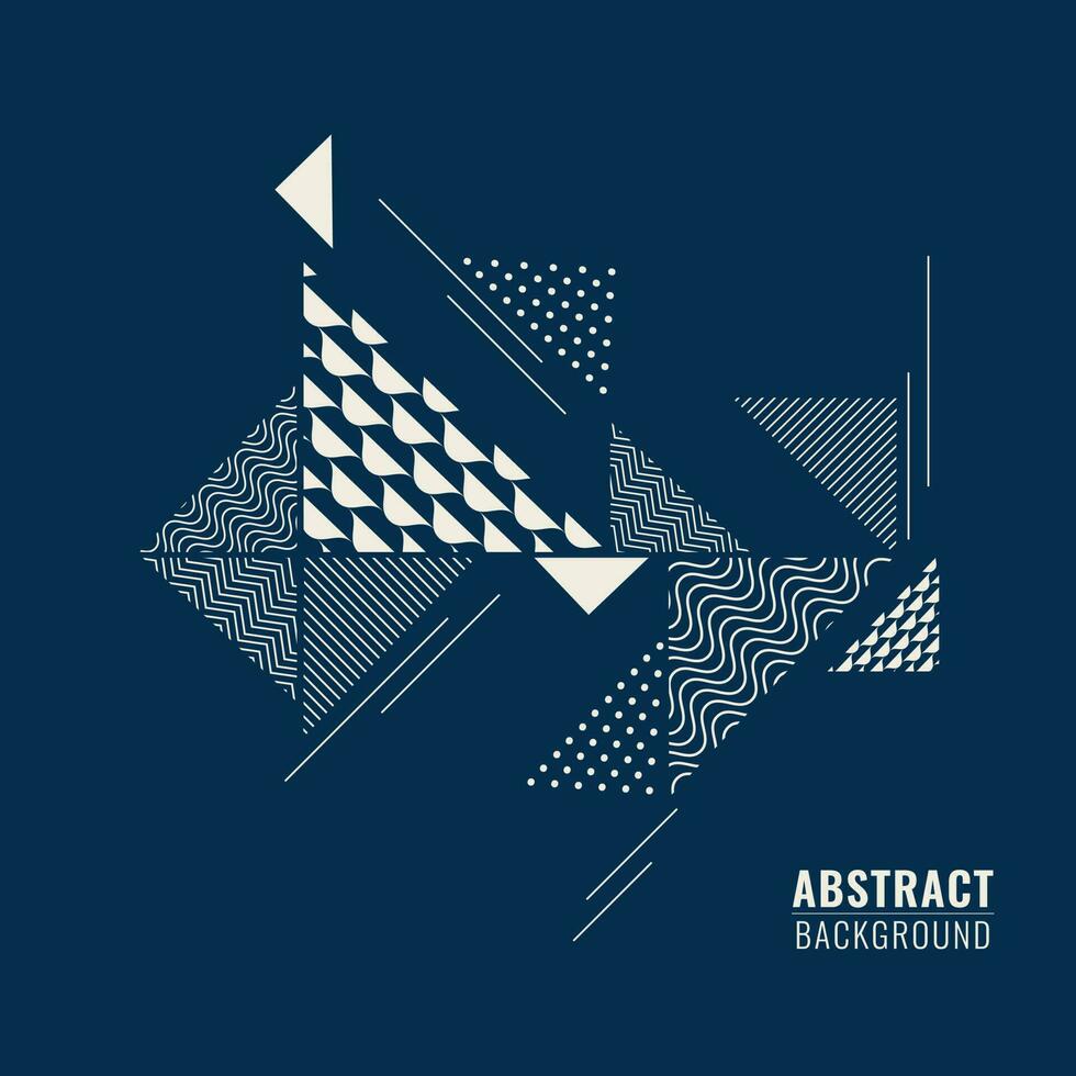 blauw abstract achtergrond met meetkundig vorm driehoekig verschillend patronen in vlak stijl. vector